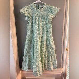 Crown & Ivy Green Smocked Tiered Sundress